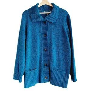KAREN SCOTT Button Down Sweater Cardigan Melange Blue Sz 1X